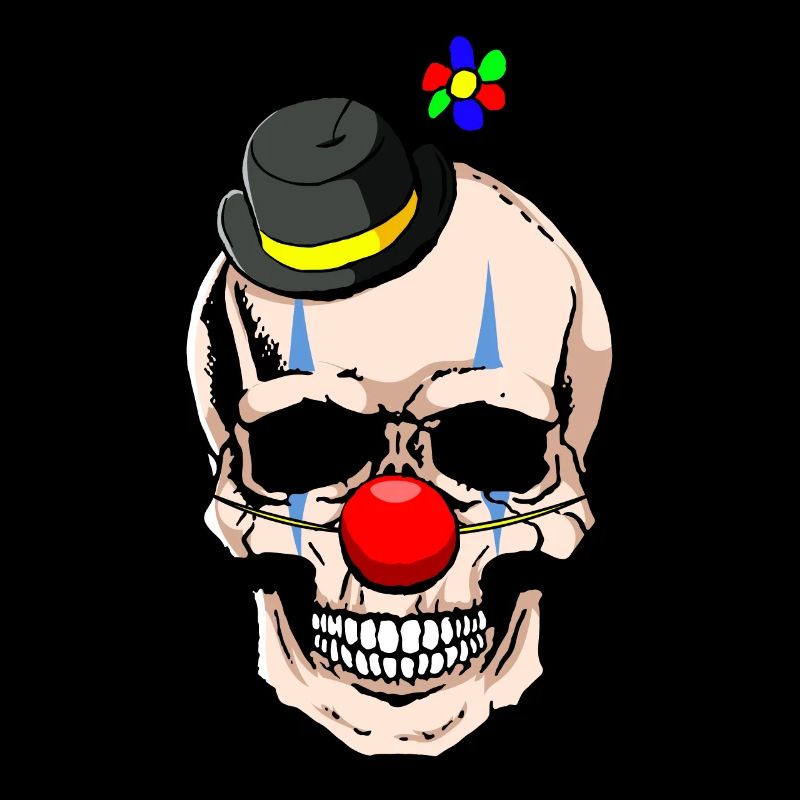 Clowncore Aesthetic Gothic Skull Clown Goth