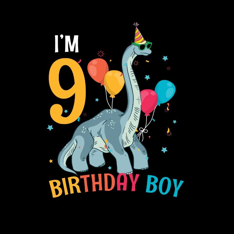 J’ai 9 ans Birthday Boy Brachiosaurus 9 ans 9ème