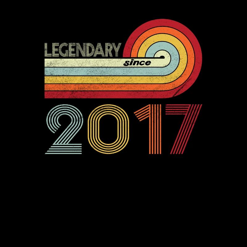 2017 Geburtstag Legendary since Vintage Rainbow