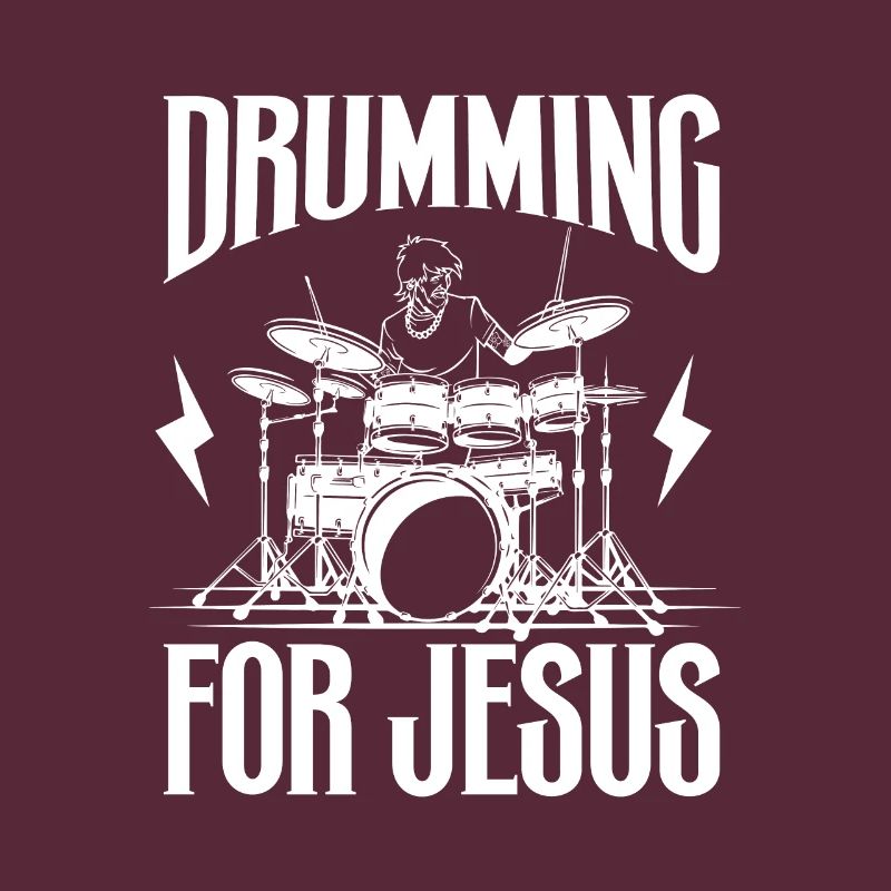 Drum Player Jesus Drum set Pick Jesus Drums Player