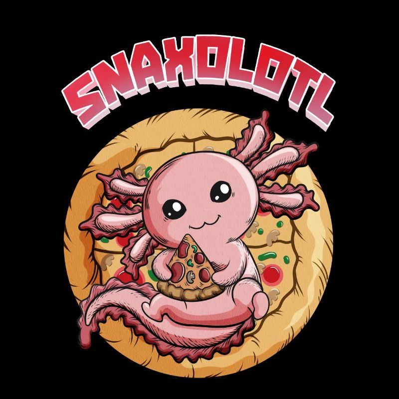 Axolotle loves snacks Snaxolotl funny pun