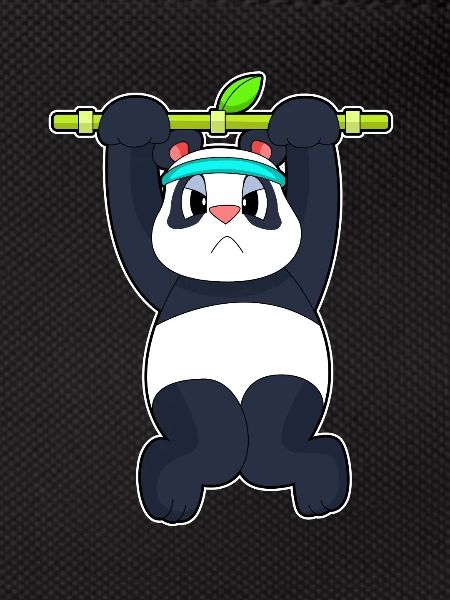 Panda Bodybuilder Pull-ups Culturisme