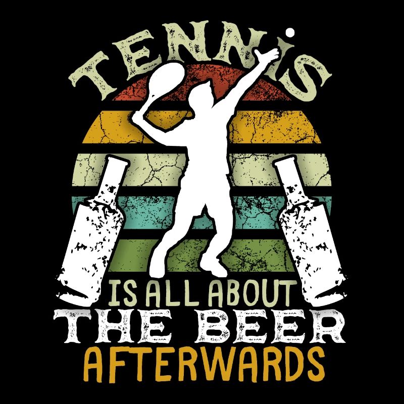 Tennis, Bier mit Vintage-Sunset lustiger Spruch