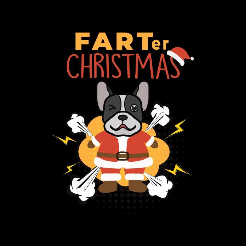 Farter Christmas Drôle de bouledogue français noël