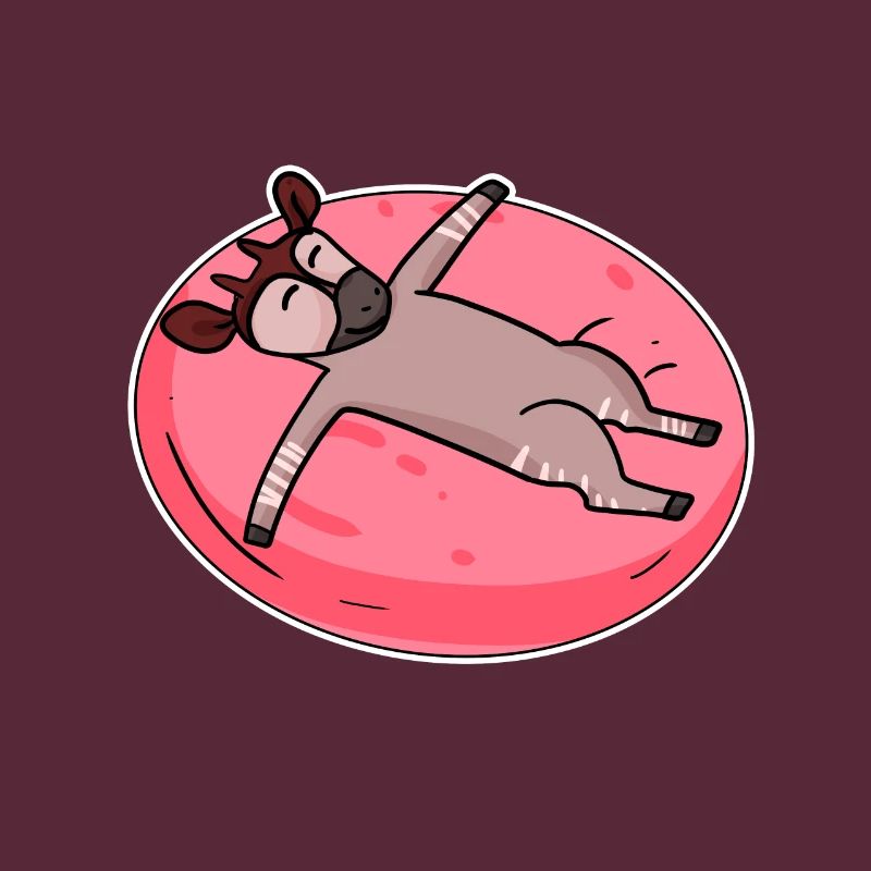 Schlafendes Okapi Waldgiraffe