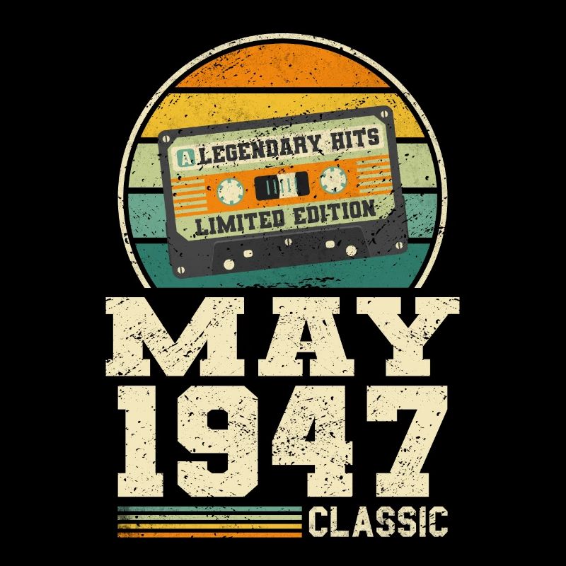 76e anniversaire Mai Né en 1947 Idée cadeau