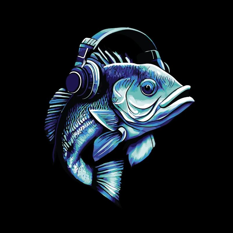 Fisch mit Kopfhörern