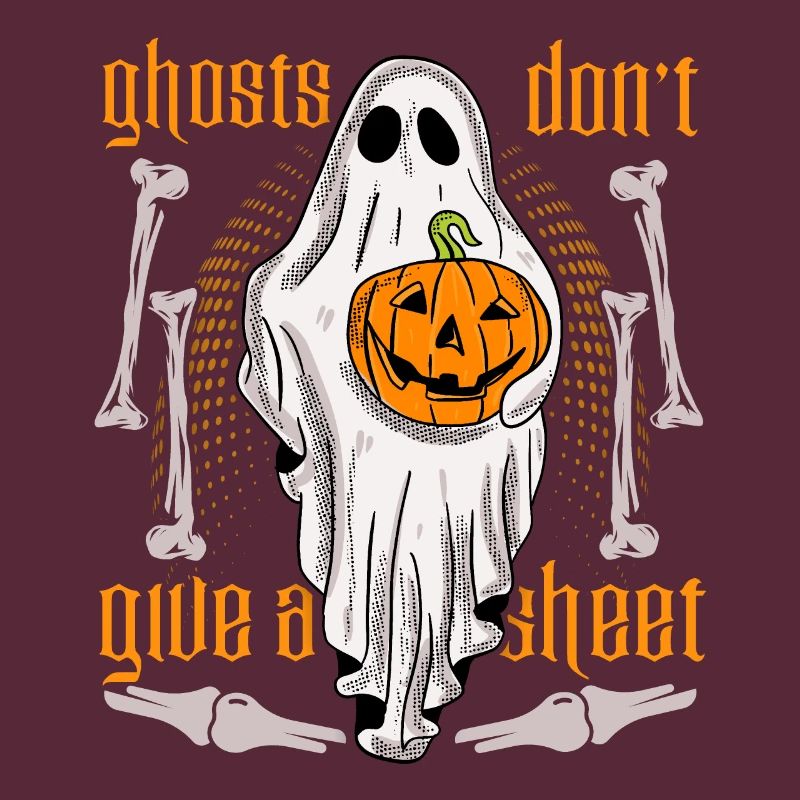 Funny ghost, ghost with bed sheet and pumpkin