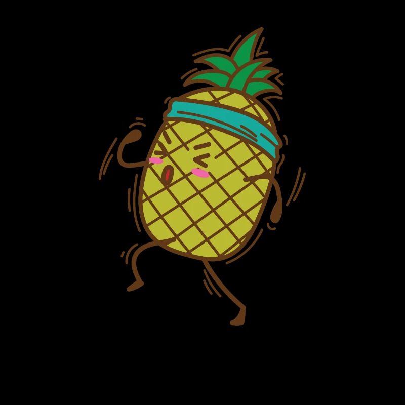 Ananas geht Joggen oder Laufen süße Frucht