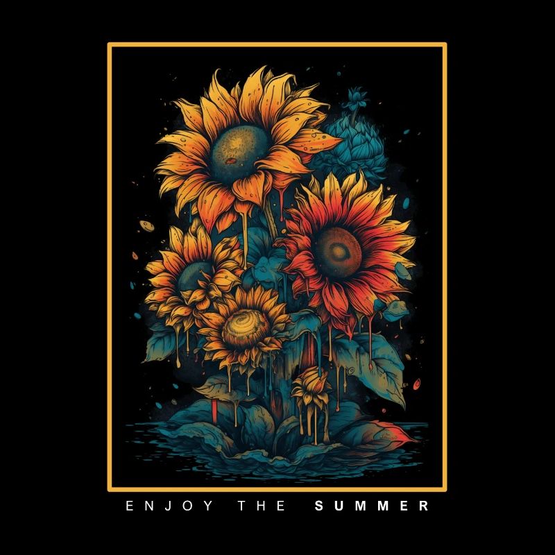 Psychedelic Sunflowers Garden Nature Gift