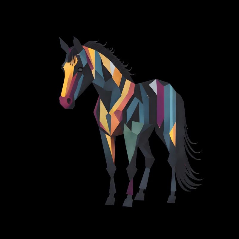 Cheval abstrait coloré