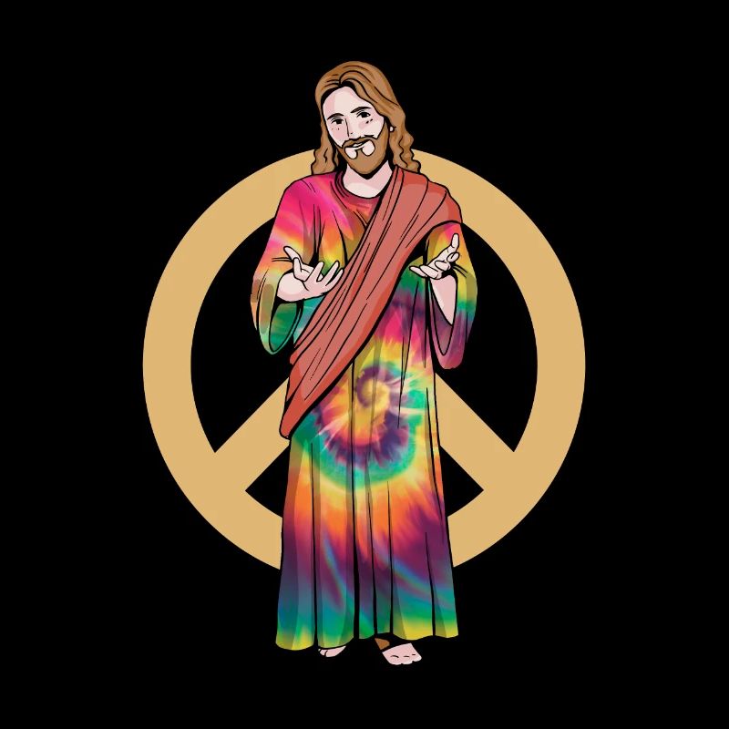 Jésus avec robe tie-Dye - Noël hippie
