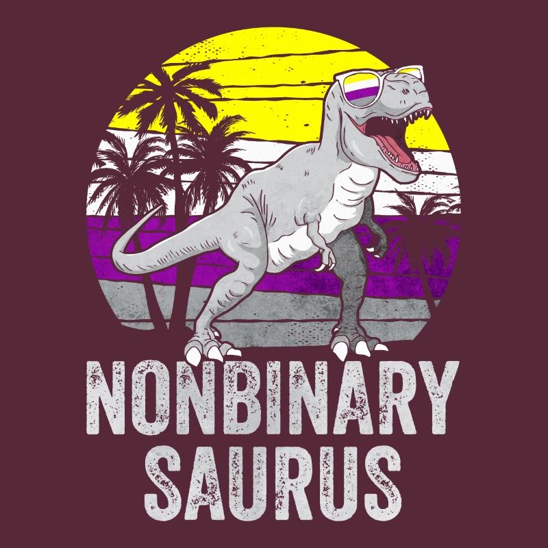Non Binary Pride Flag Dinosaur Trex LGBTQ