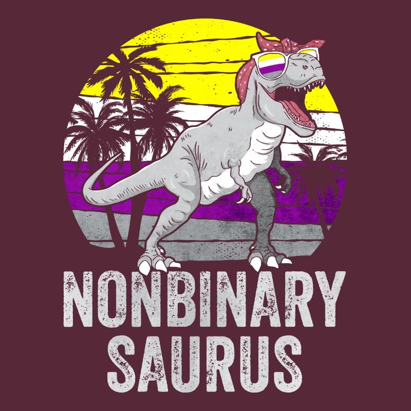 Non Binary Pride Flag Dinosaur Trex LGBTQ
