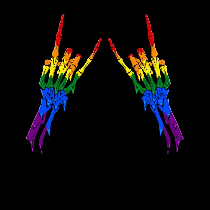 Gay Pride Rainbow Flag Devil Horn Ske