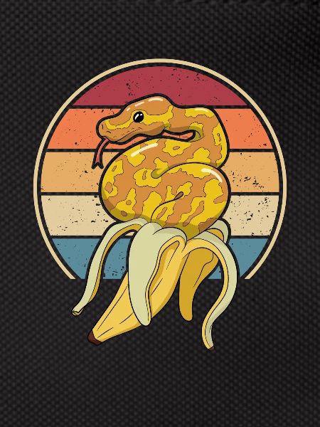 Retro Schlange Schuppenkriechtiere Python Banana
