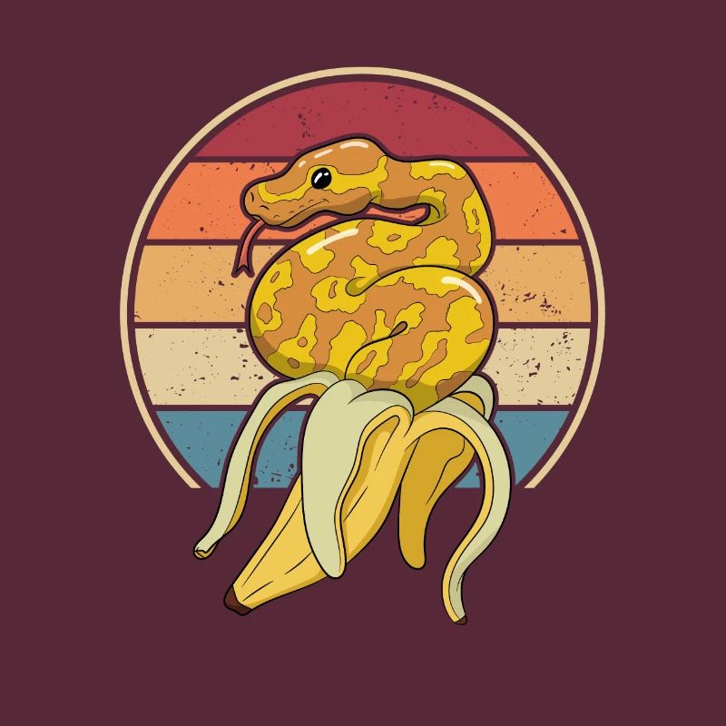 Retro Schlange Schuppenkriechtiere Python Banana