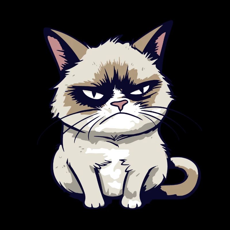 Lustige Genervte Cartoon Grump Cat - Sarkasmus