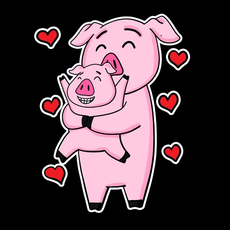 Famille de cochons - Cochon avec bébé