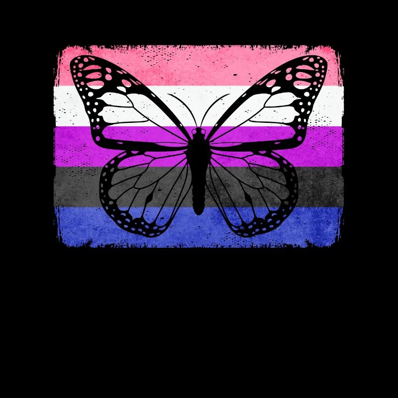 Geschlecht Fluid Stolz Flagge Schmetterling Sublte