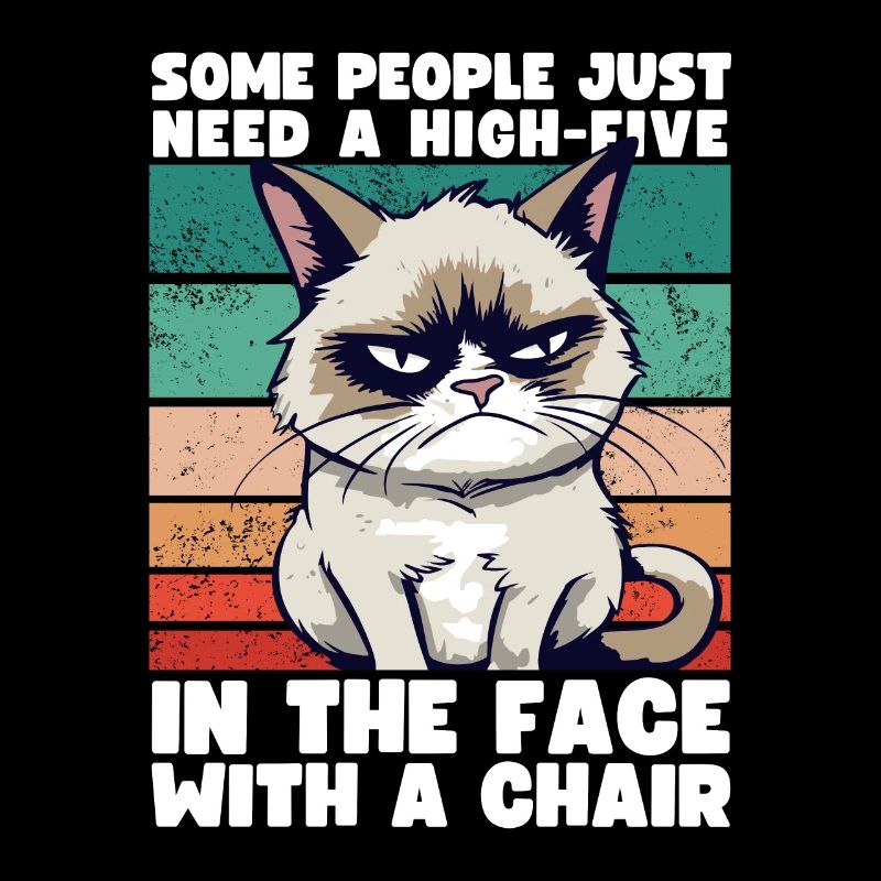 Chat Certaines personnes ont juste besoin d’un high five dans le visage