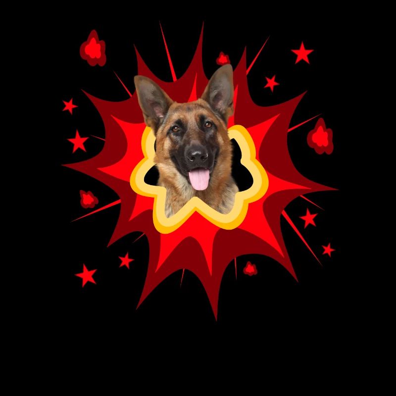 Comic Hund Design - Pow - Schäferhund