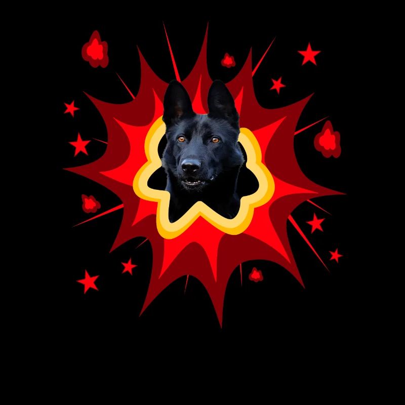 Conception de chien comique - Pow - Black Shepherd