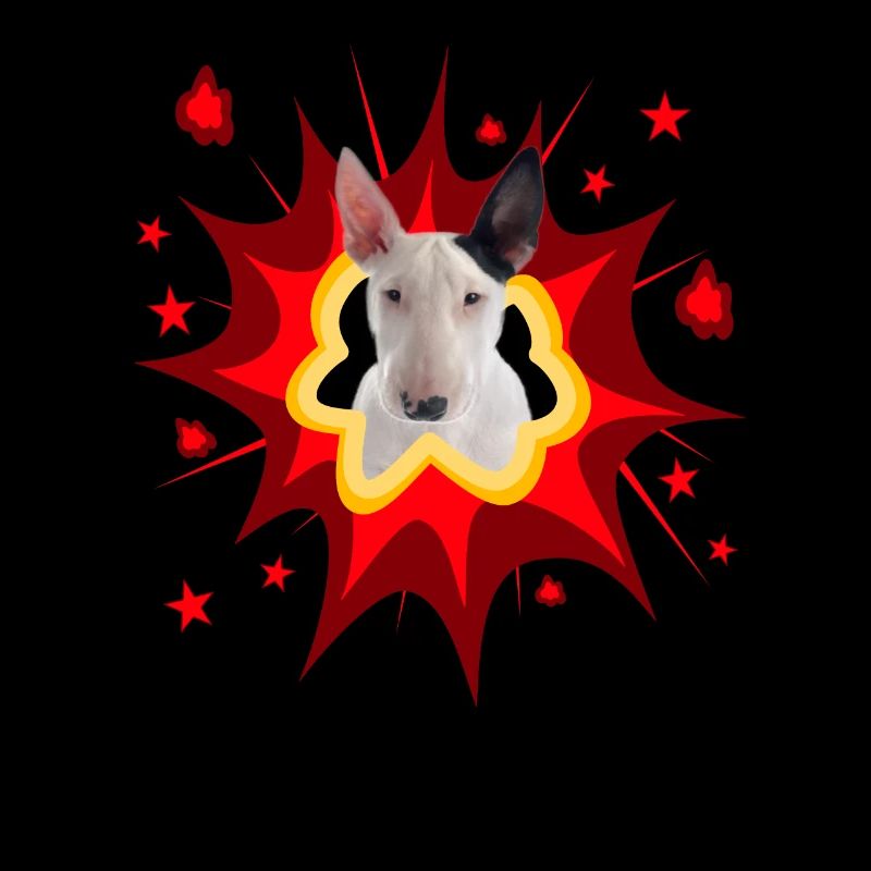 Conception de chien de bande dessinée - Pow - Bull Terrier