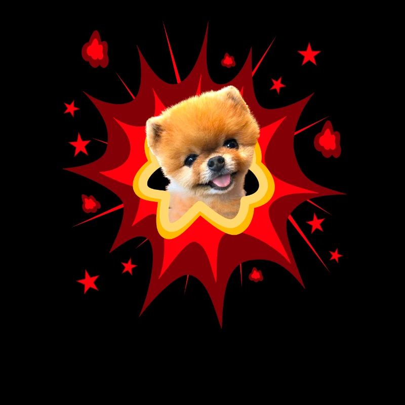 Comic Dog Design - Pow - Miniature Spitz - Pomeranian