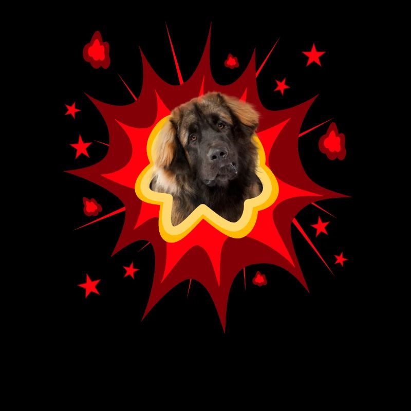 Conception de chien comique - Pow - Leonberger