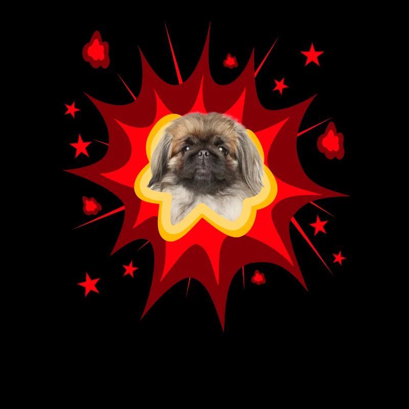 Conception de chien de bande dessinée - Pow - Pékinois