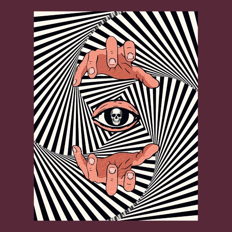 Crâne d’illusion d’optique esthétique bizarre
