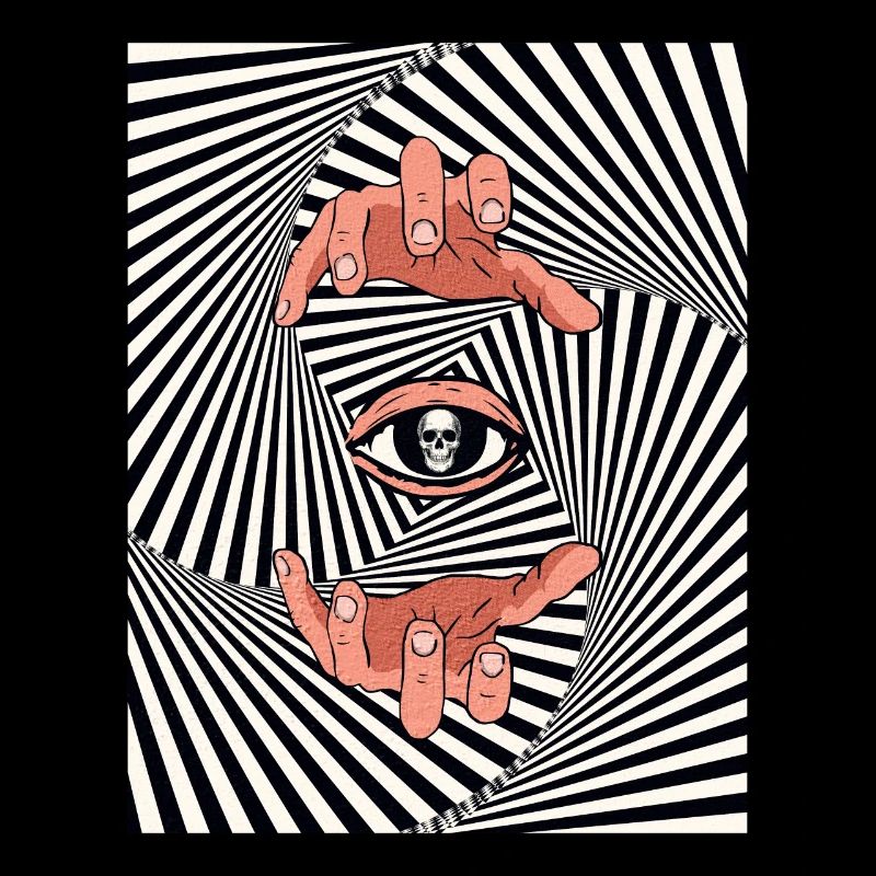 Crâne d’illusion d’optique esthétique bizarre