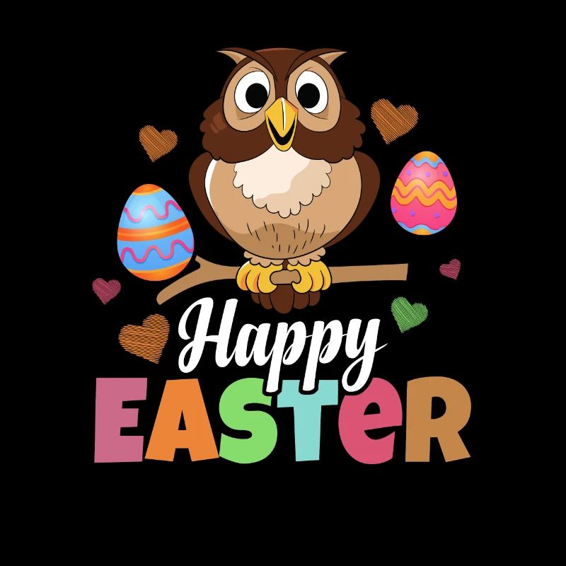 Happy Easter Nocturnal Bird Owl Lover Ornithologis
