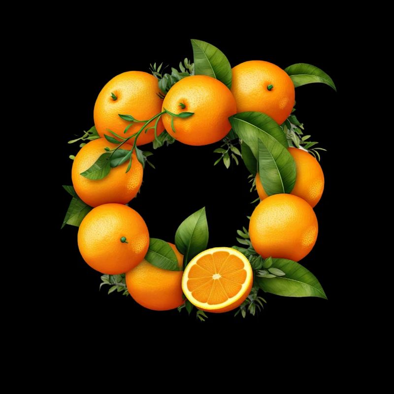 Orange Buchstabe Orangenfrüchte