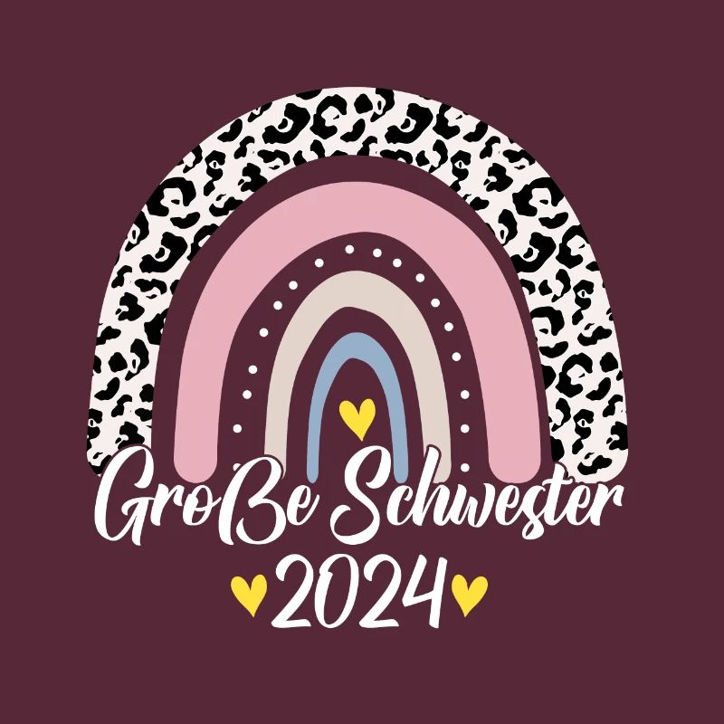 Große Schwester 2024 Boho Regenbogen Design