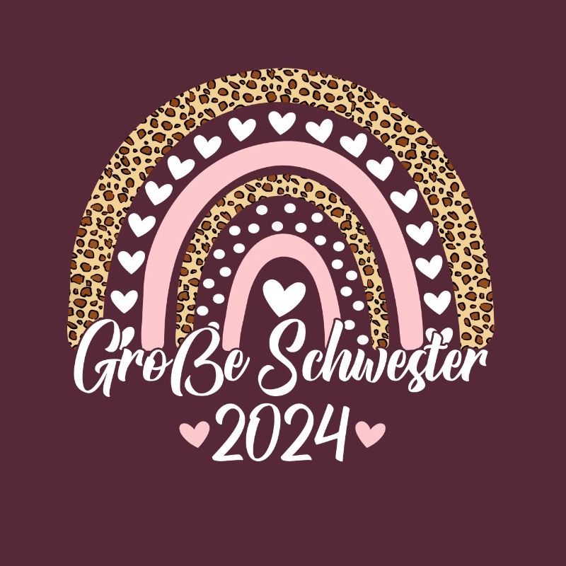 Große Schwester 2024 Boho Regenbogen Design