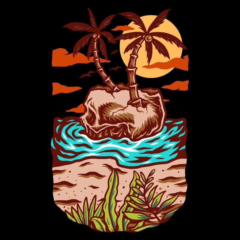 Skull summer beach