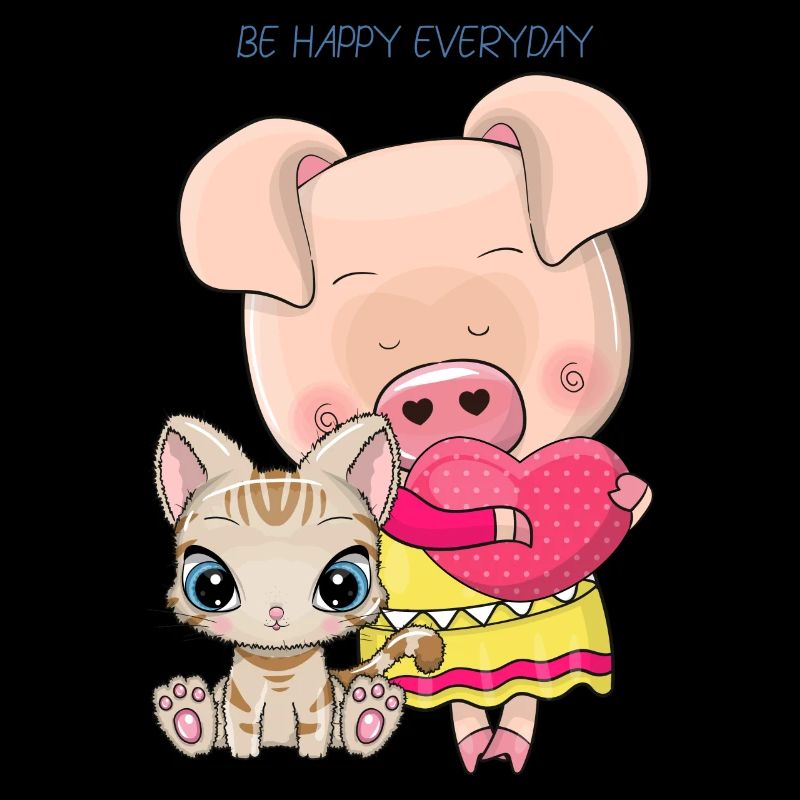 Deux cochons de dessins animés mignons