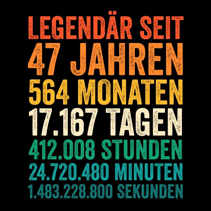 47 Jahre Siebenundvierzigster Geburtstag