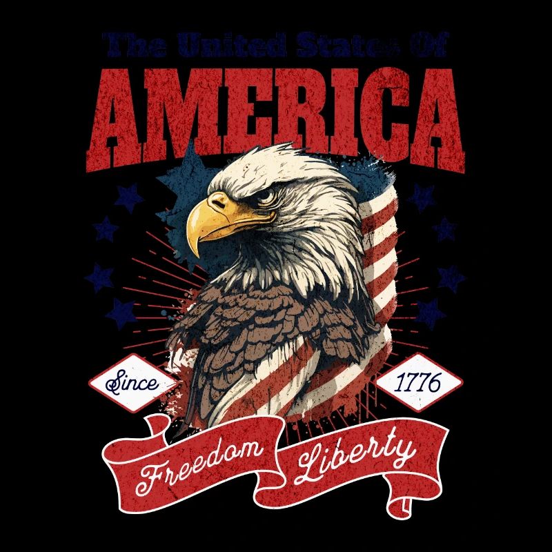 Eagle USA America Flag Eagle Head Vintage