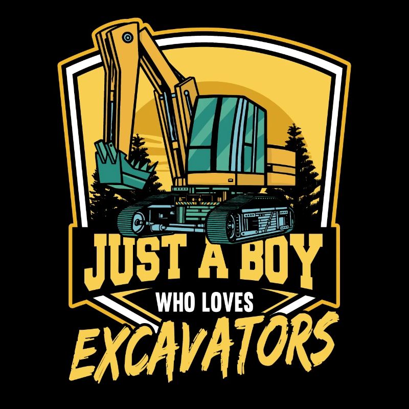 Nur ein Junge, der Bagger liebt