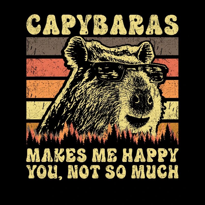 Capybara Retro Saying