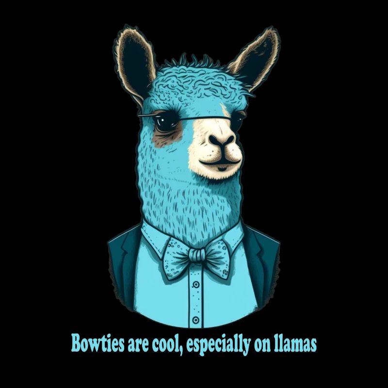 Blue llama with cool bow tie and suit