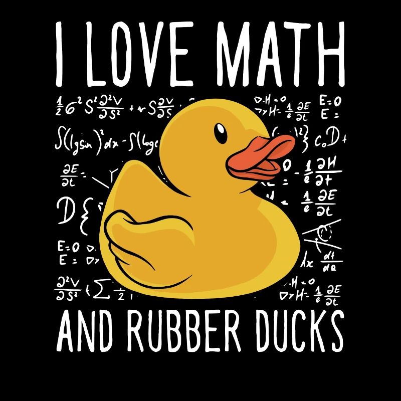 I Love Math And Rubber Ducks Kids School Duckie Du