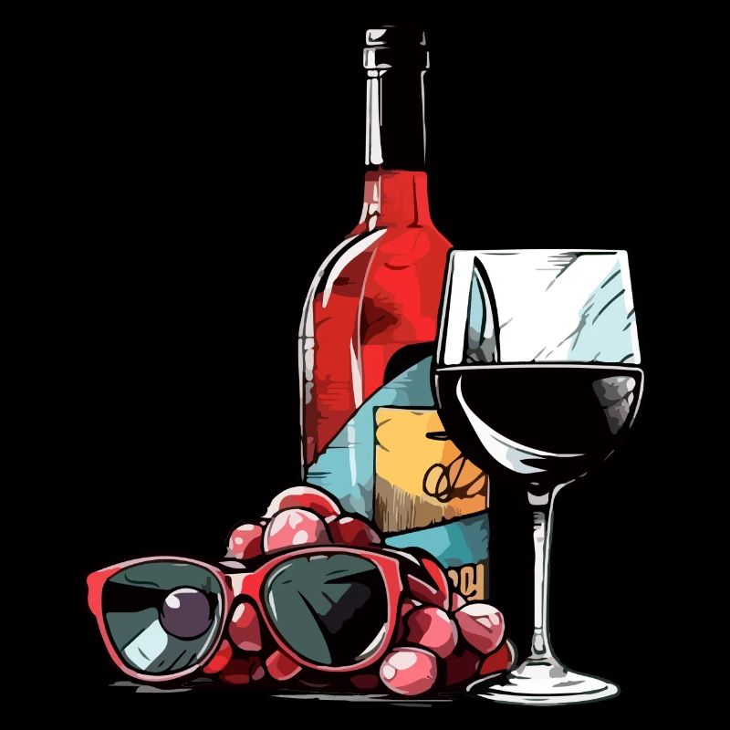 Bouteille de vin et lunettes