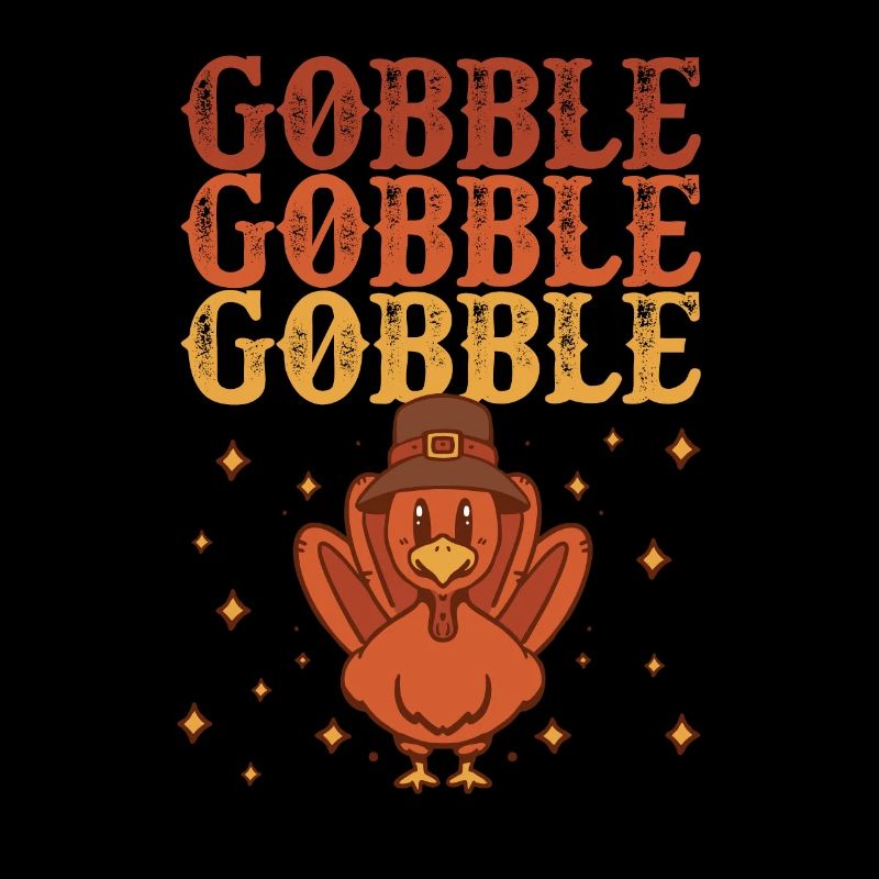 Cute Gobble Gobble Turkey Pilgrim Toddler Thanks