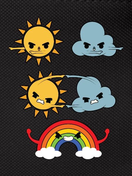 Sun, Clouds, Rainbow