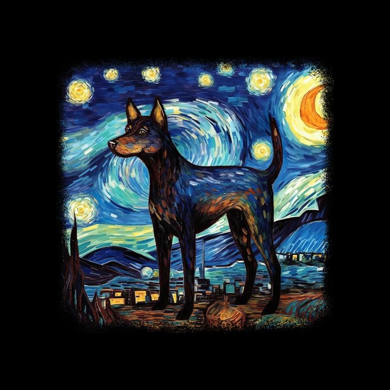 Australian Kelpie Van gogh starry night