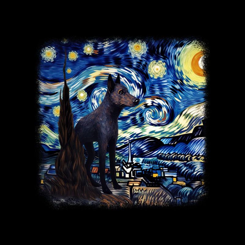 Australian Kelpie Van gogh starry night